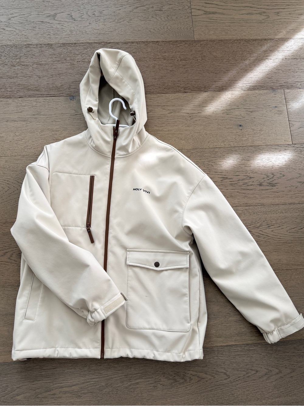 ⁠MOLY VIVI 3-in-1 Cream Convertible Jacket Fleece Lined Hooded Parka⁠